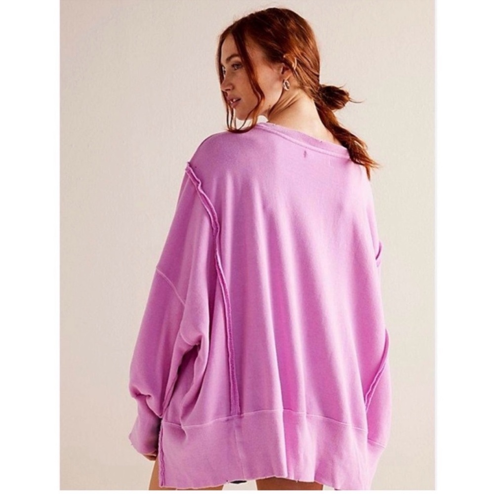 Free People We The Free Camden Sweatshirt in Bubble Tea size S, EUC - Picture 2 of 15